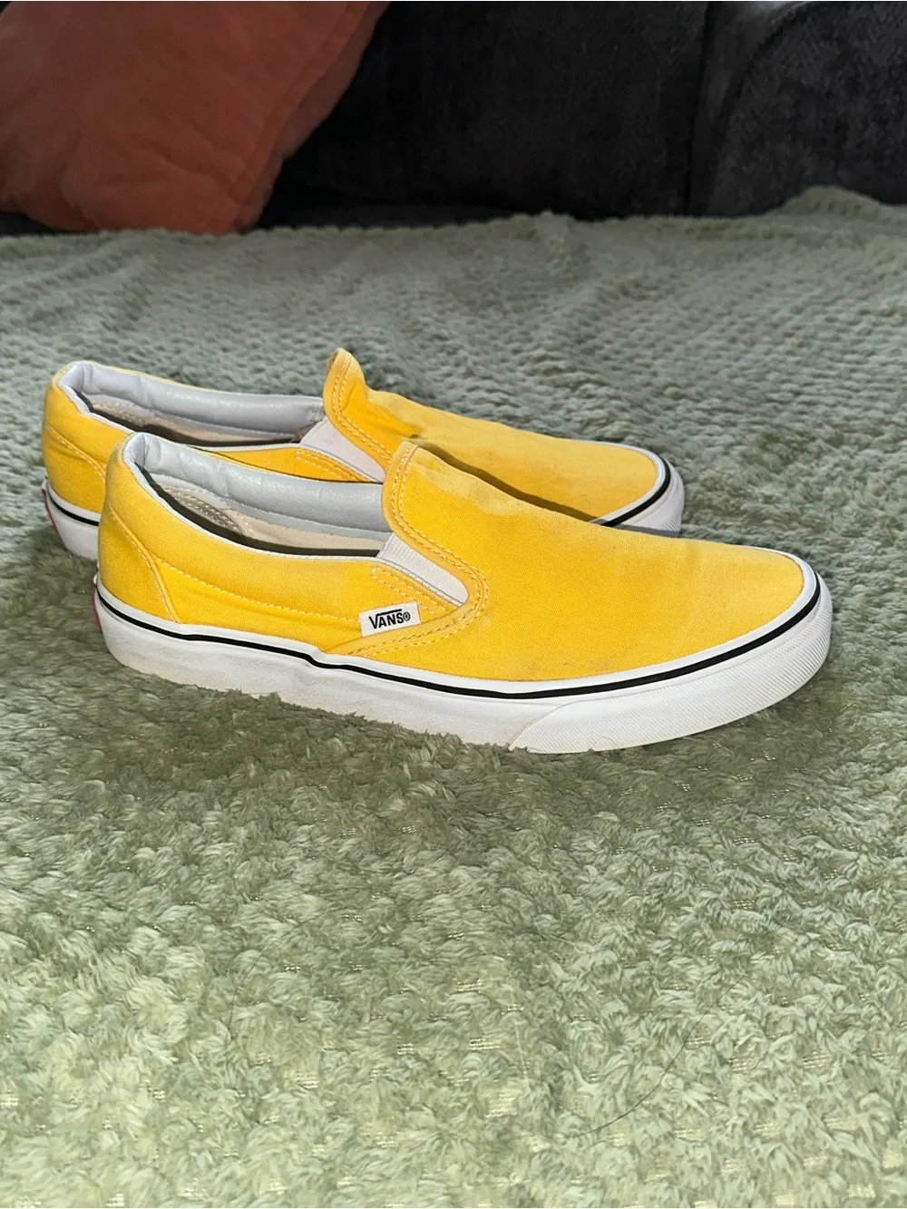 Vans Yellow Slip-On Canvas Sneakers